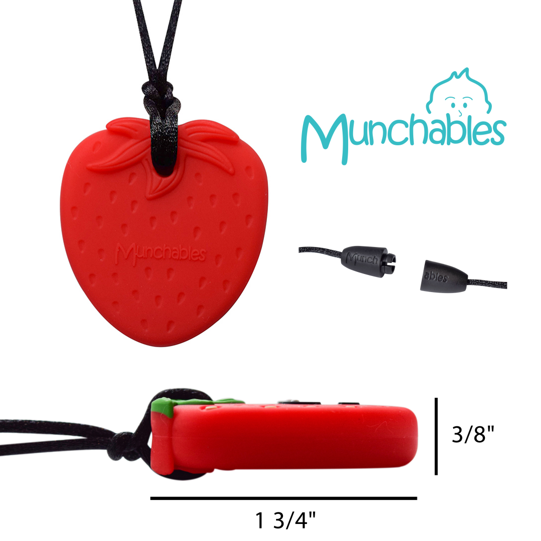 Strawberry Chewelry Pendant - Medium Chew