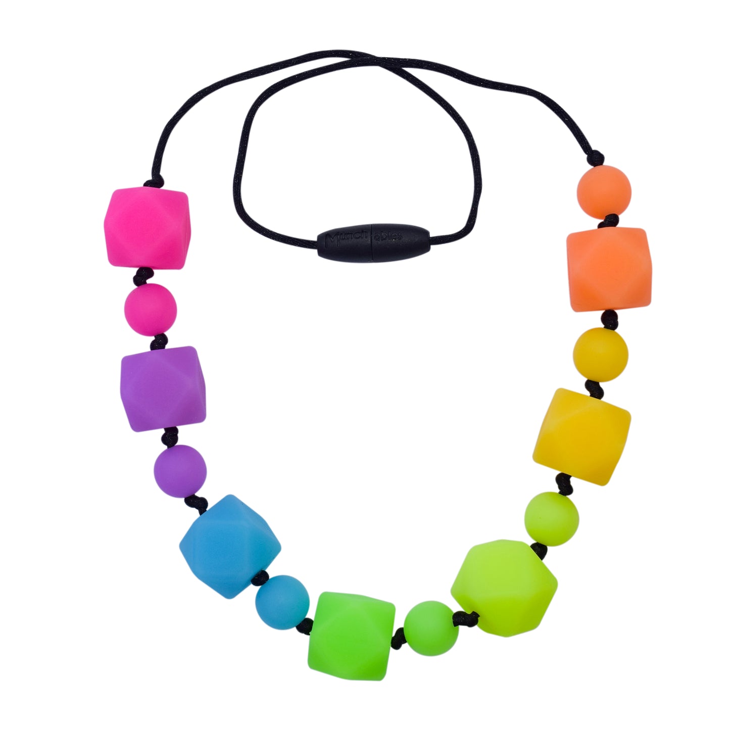 Rainbow Geo Glow-in-the-Dark Chewelry Necklace - Medium Chew