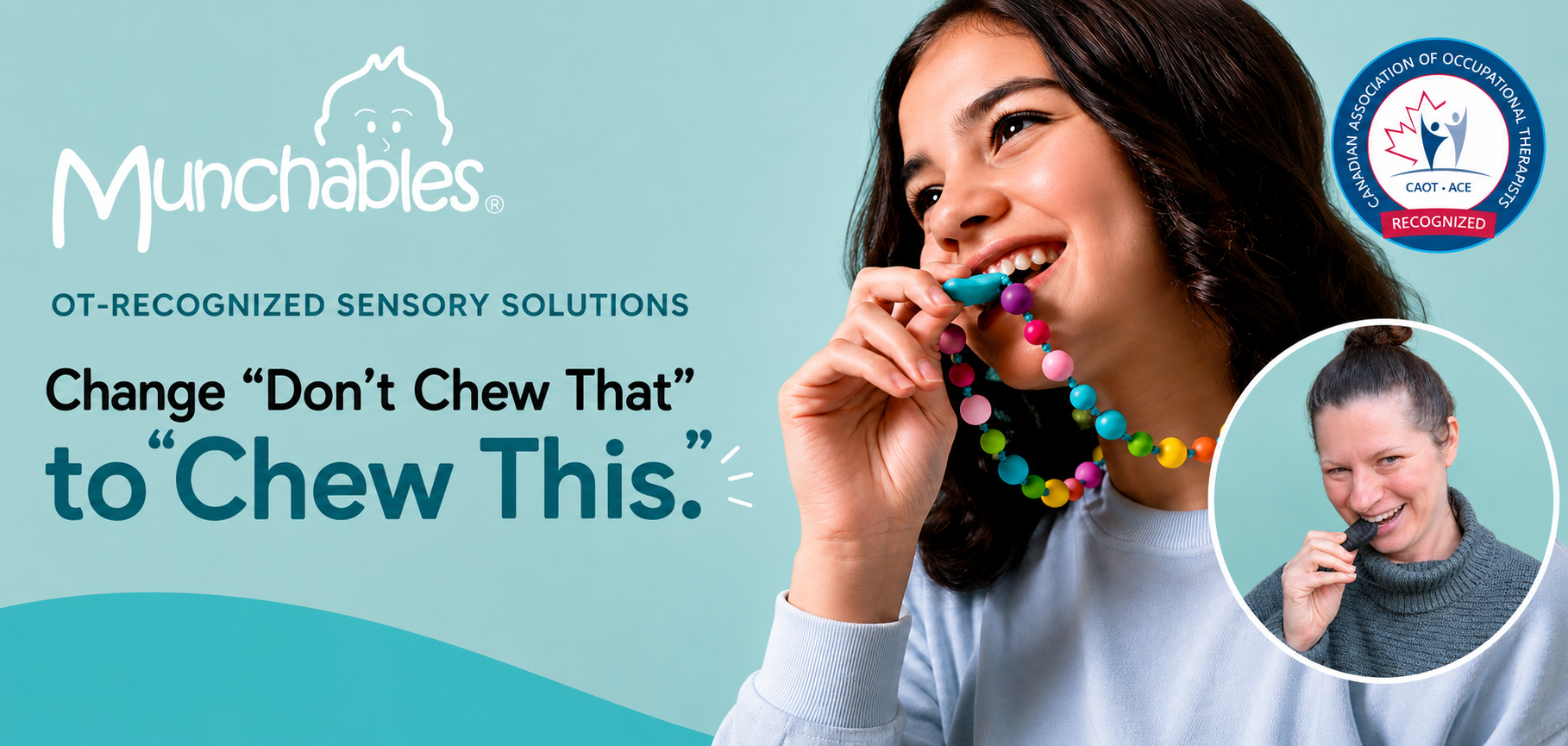 Sensory chewelry for kids, teens, and adults with OT-recommended chew necklaces