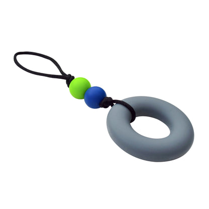 Donut Zipper Pull - Grey (Stronger Chew)