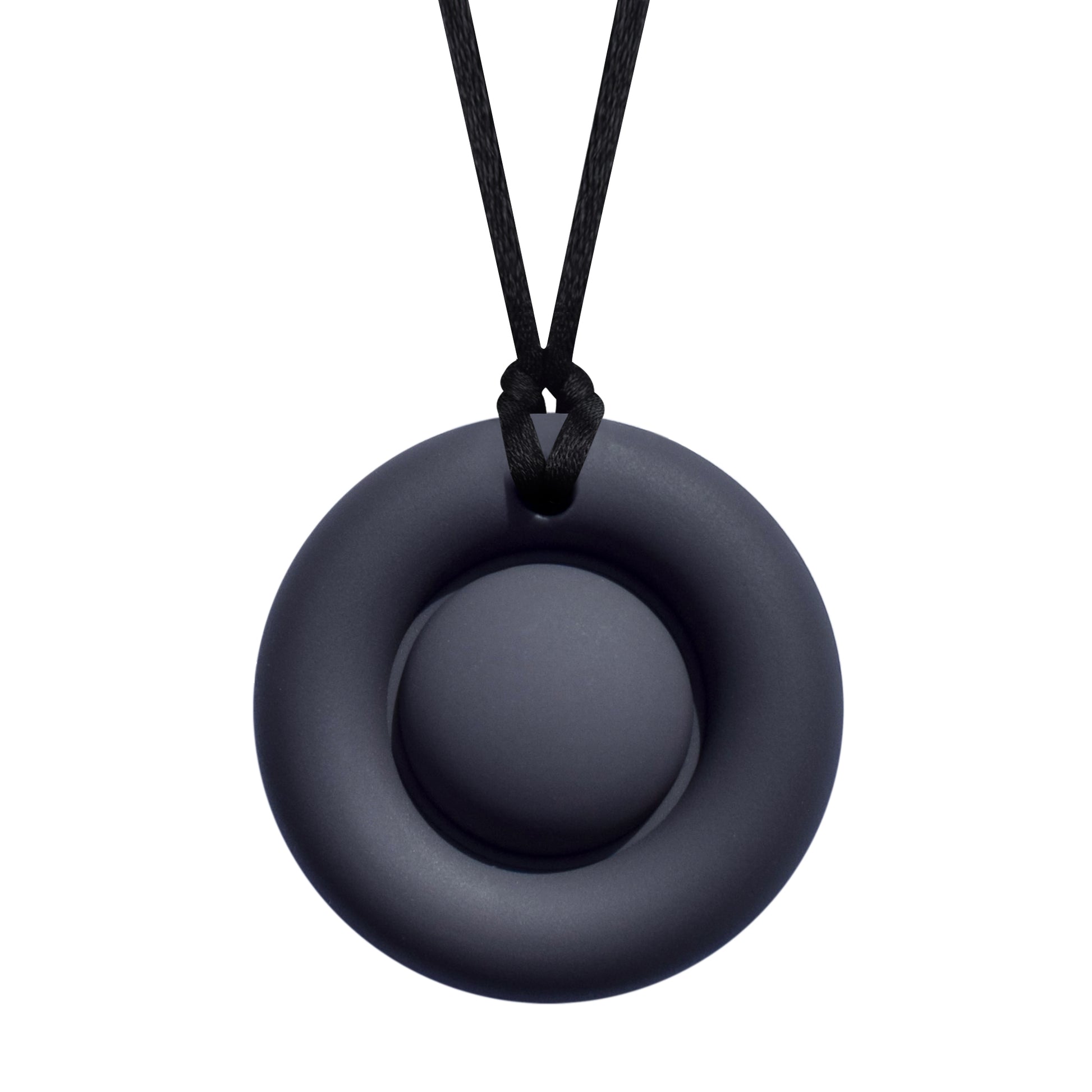 Munchables Bubble Popper Chew Necklace - Push Bubbles Pop Fidget Pop It in Charcoal