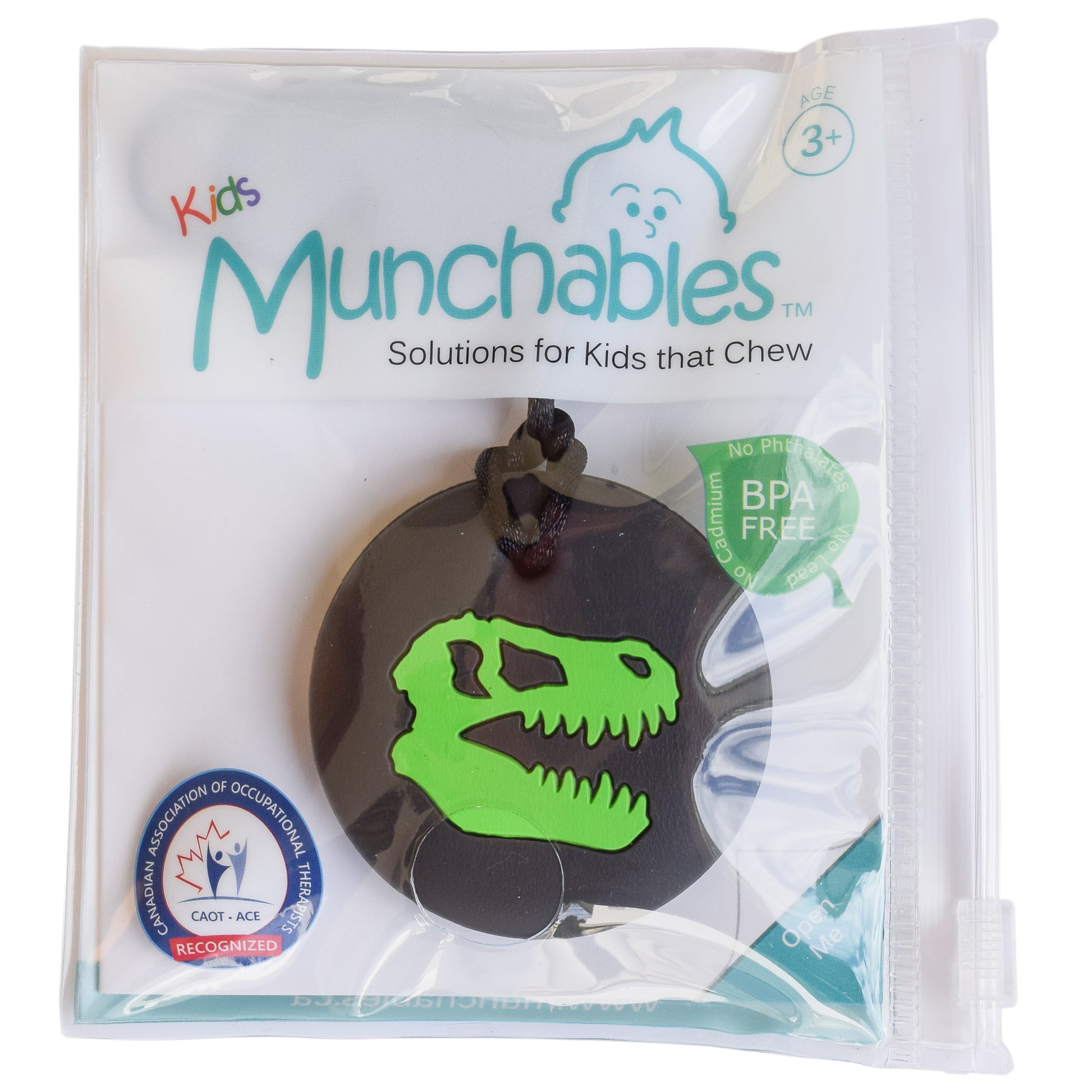 Munchables Dino Skull Chew Necklace in Reusable Package