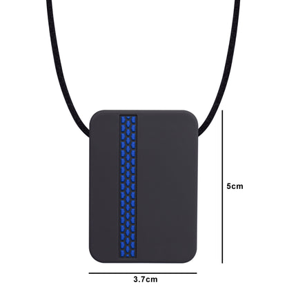 The Munchables Rectangle chewelry measures 5cm tall by 3.5cm wide by 1cm high