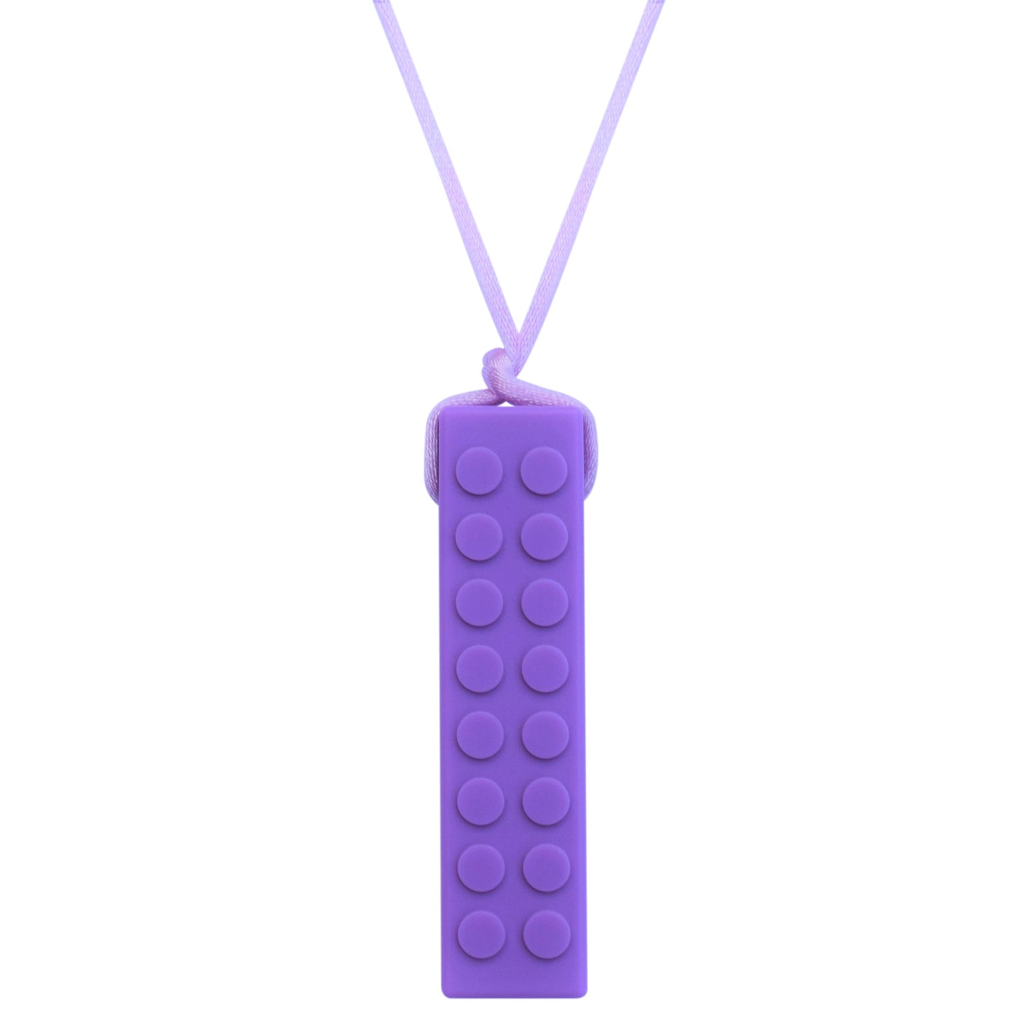 Kids Purple LEGO Brick shaped anxiety necklace